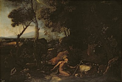 Landscape with St. Jerome by Nicolas Poussin